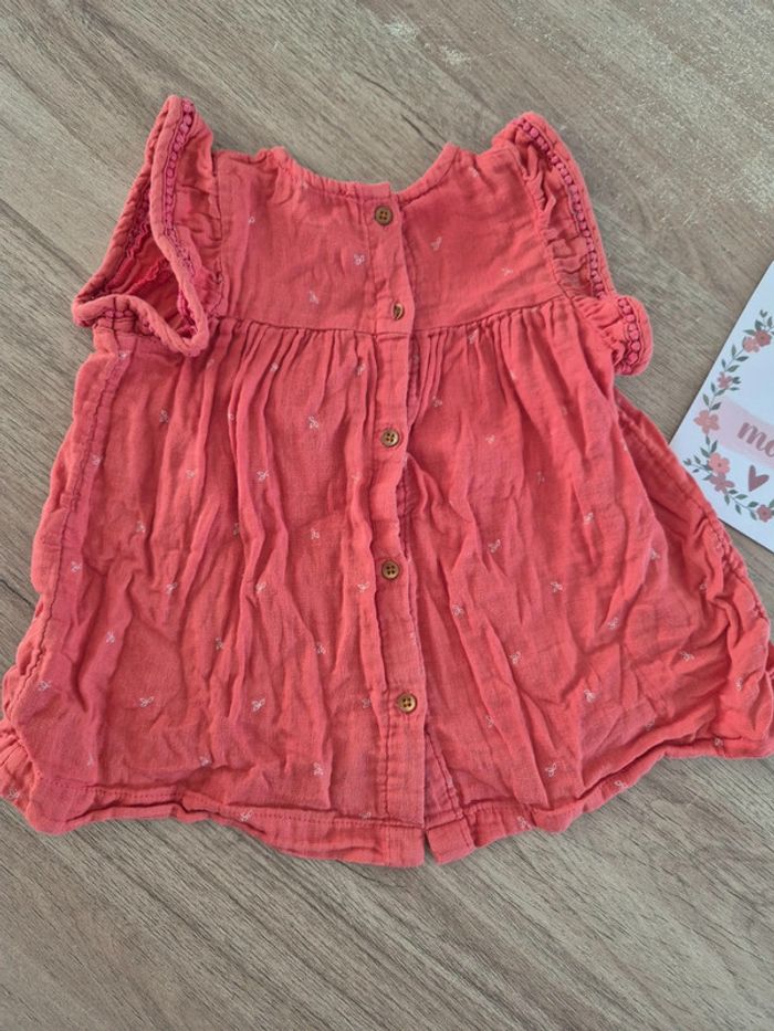 Robe gaz de coton terracota 9 mois - photo numéro 3