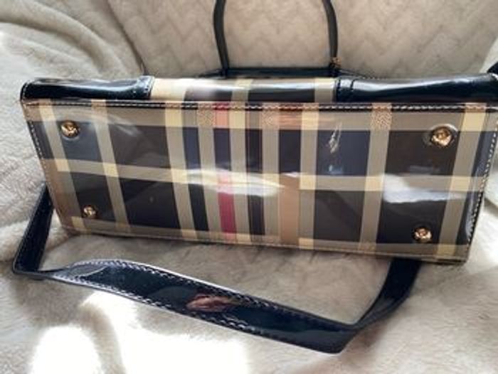 Sac à main femme motif tartan chic verni multipoches - photo numéro 4