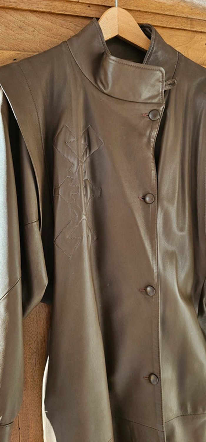 Longue manteau cuir André Sales France taille 38 - photo numéro 17
