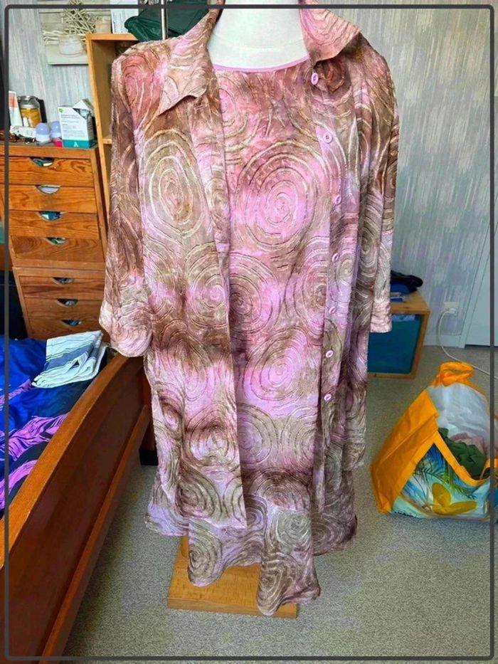 Magnifique ensemble robe et veste taille 46 marque prunelle