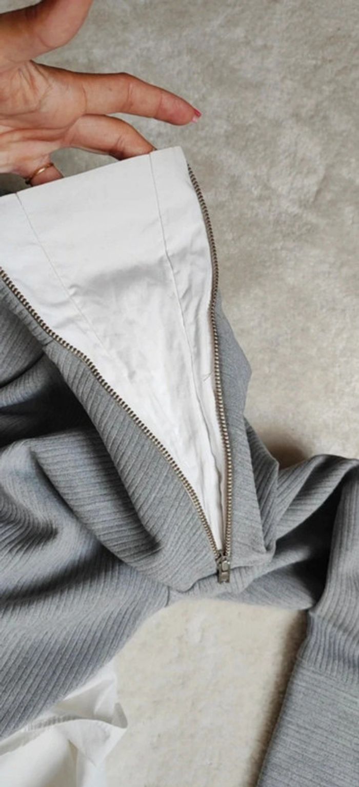 Pull chemise Zara trafaluc M gris blanc - photo numéro 8