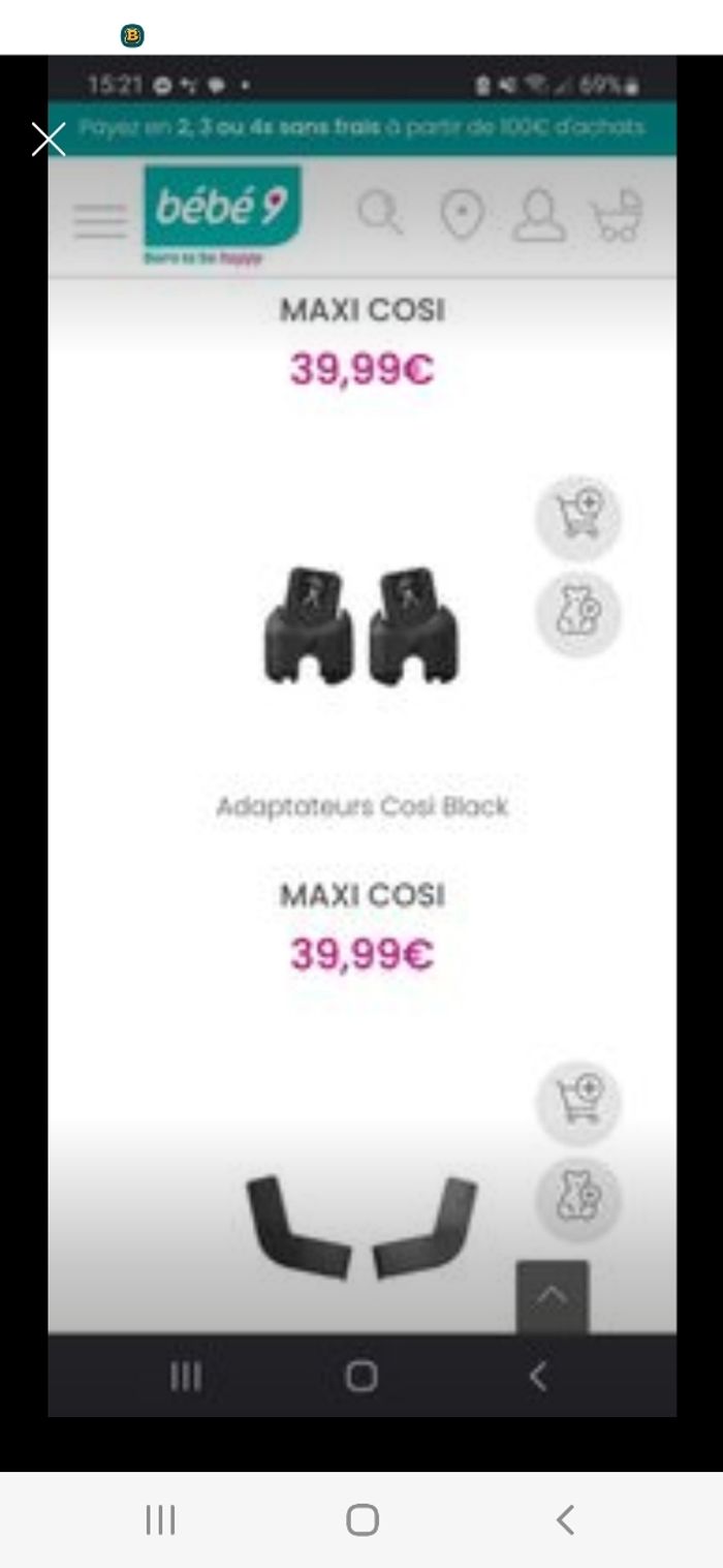 Maxi cosi yoyo avec  2 adaptateurs - photo numéro 7