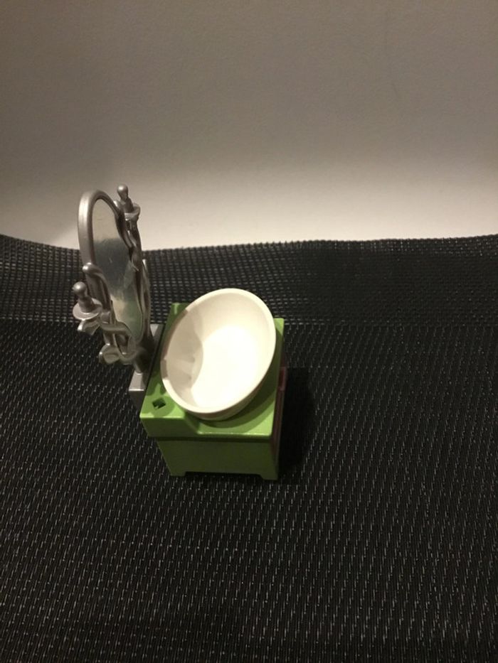 Playmobil meuble vasque lavabo vert et violet avec miroir 5307 pièces détachées salle de bain maison - photo numéro 4