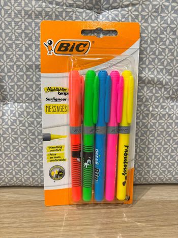 Pack de 5 Surligneurs Fluos Grip "Highlighter"