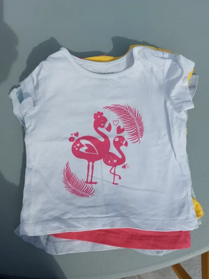 Lot 9 mois 6 t-shirts fille - photo numéro 7