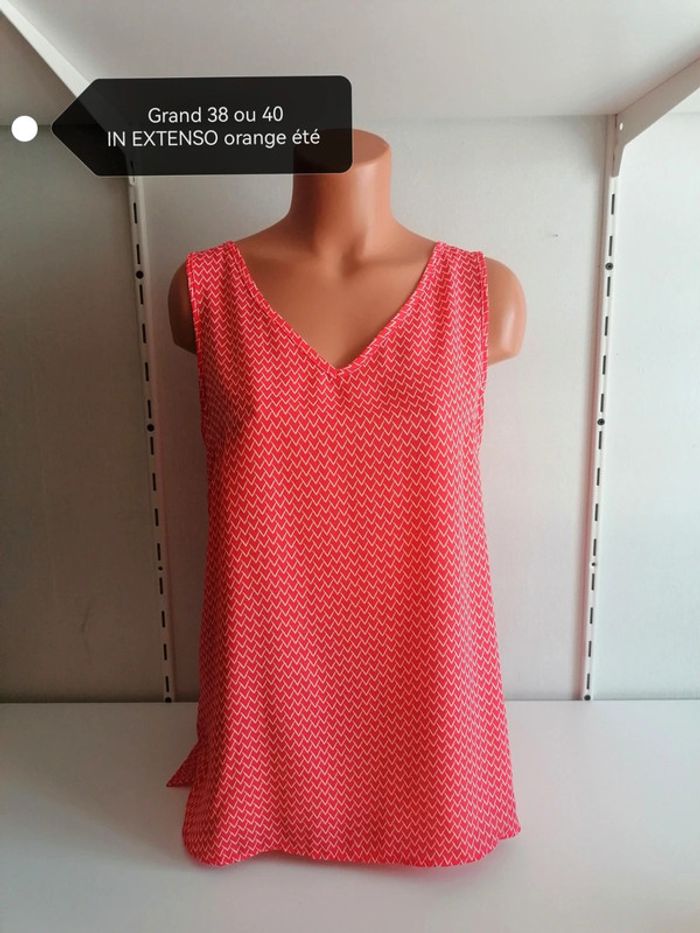 Blouse orangée 38.40 In extenso mesures en photos - photo numéro 2