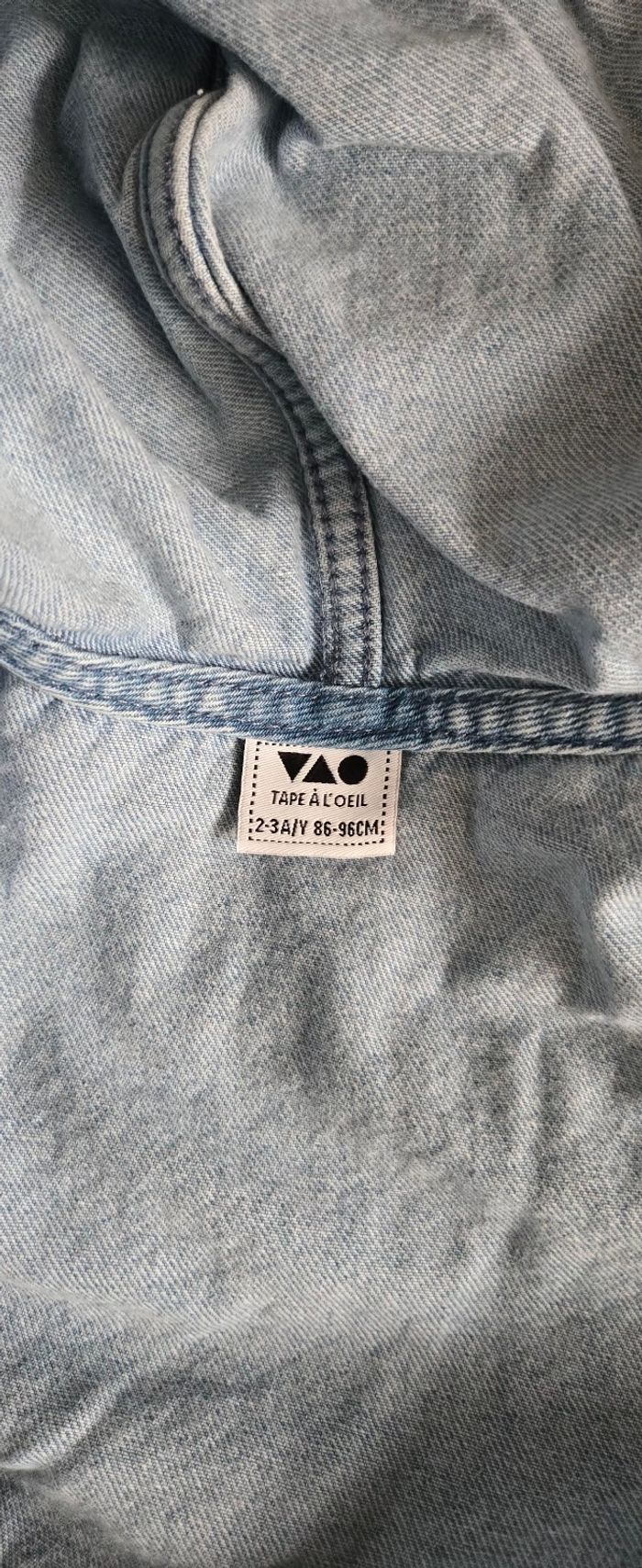 vestes  jeans 2-3ans tape a l'œil - photo numéro 2