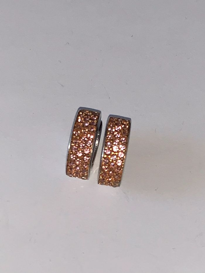 Créoles argent massif pavage cubic zirconia - photo numéro 4