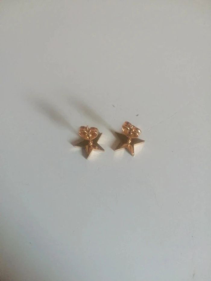 🌸Boucles d'oreilles puces dorées étoiles "zag" 🌸 - photo numéro 4