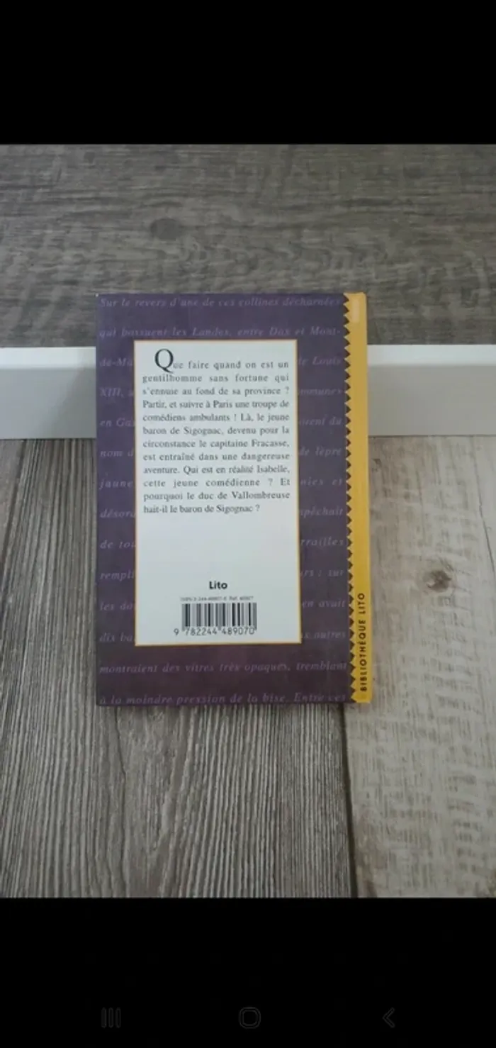 Livre Le capitaine Fracasse - bibliothèque Lito - photo numéro 4