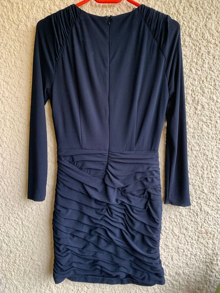 Robe noire drapée Zara Basic taille 38 - photo numéro 5