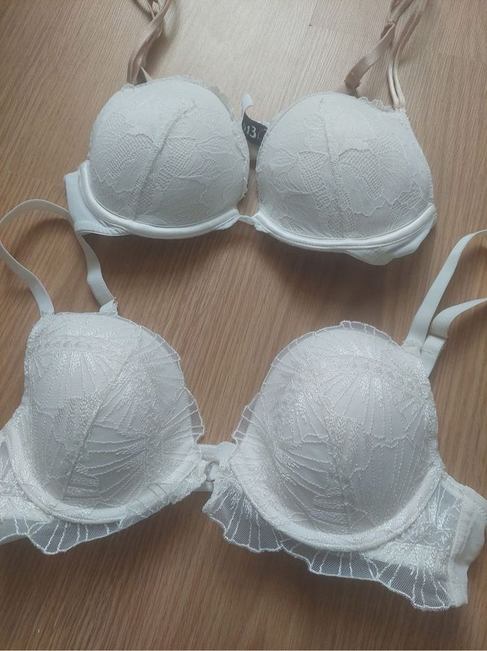 Lot 2 soutien gorge écru dentelle fille ado Etam 80D TBE 👙 - photo numéro 2