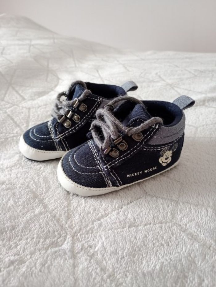 Chaussures jean bébé Mickey bleues