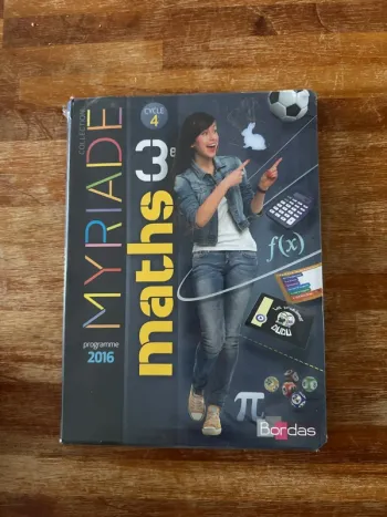 Livre math troisième myriade