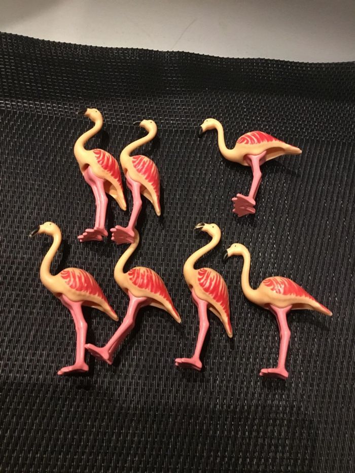Playmobil lot 7 figurines flamants roses Wiltopia avec socle très bon état comme neuf - photo numéro 5