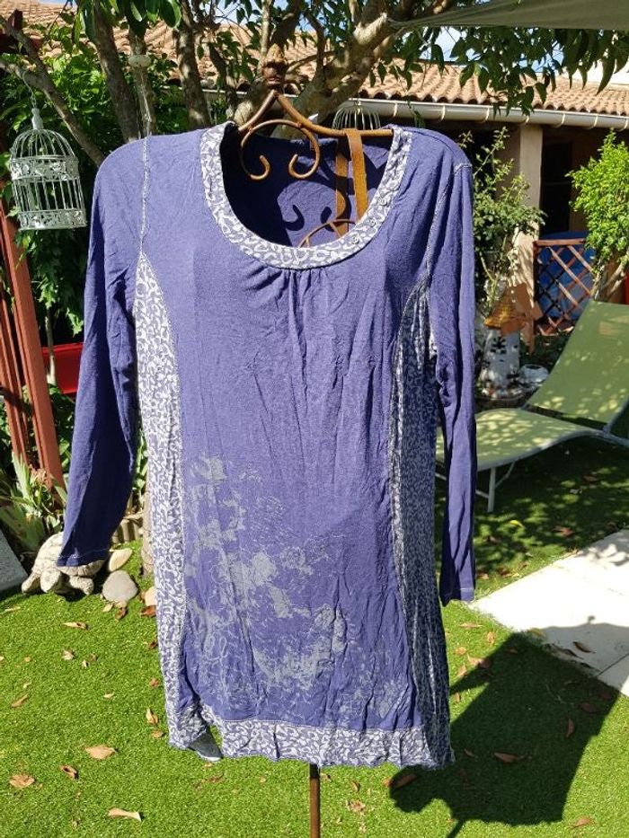 tunique bleu femme. manche longue. blancheporte. taille 46/48