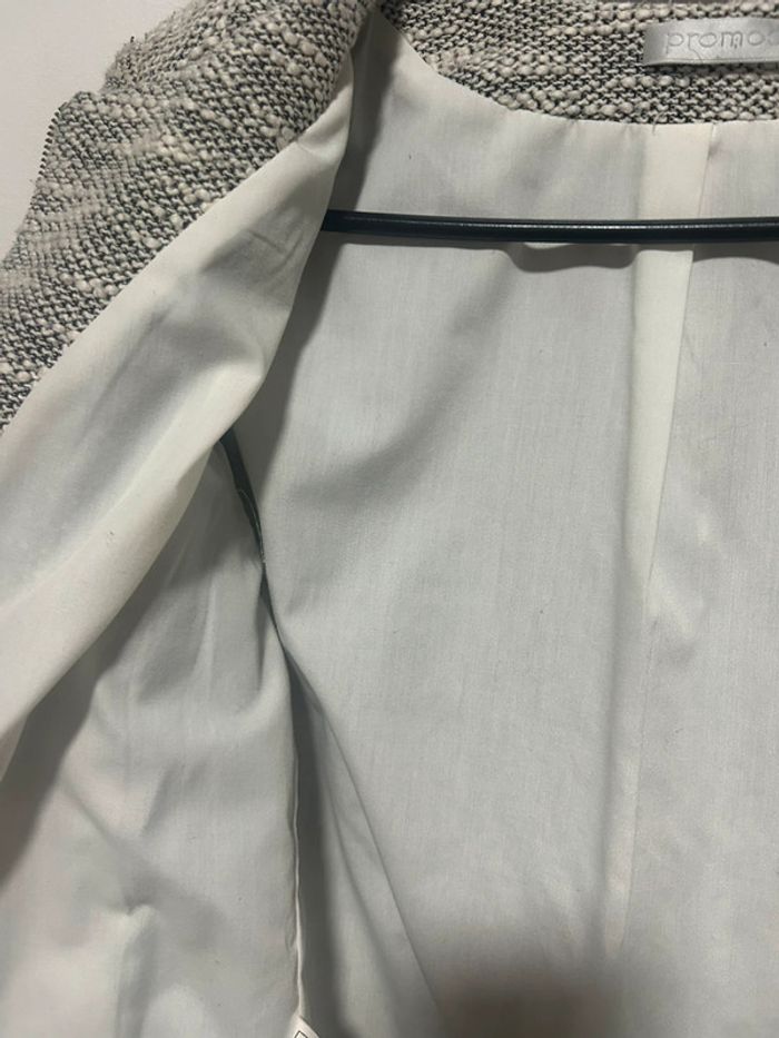 Jolie veste tissée • gris • effet tweed • Promod • Taille 38 • coton - photo numéro 6