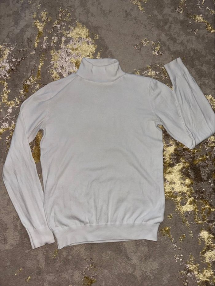 Pull col roulé blanc uni - photo numéro 6