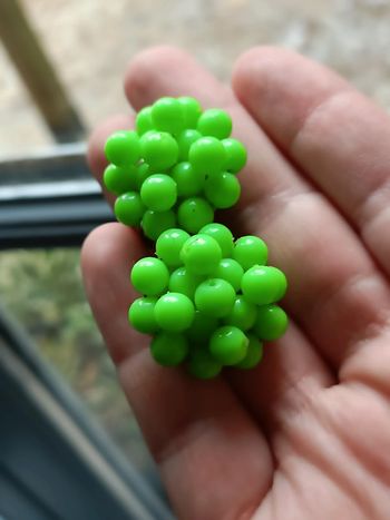 Boucles d'oreilles vintages perles vertes