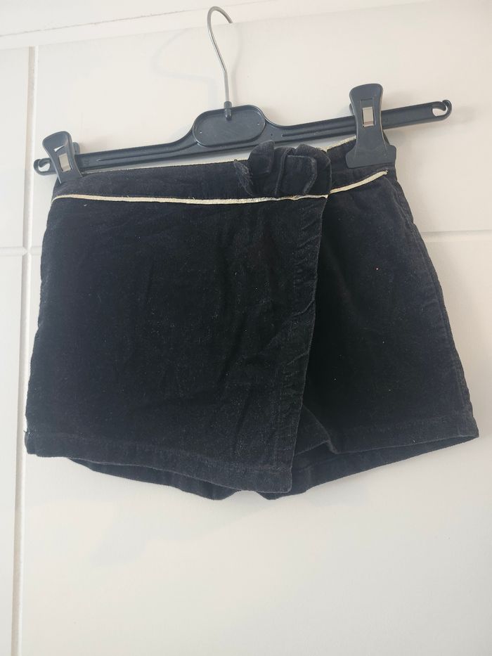 Jupe short velours noir Gemo