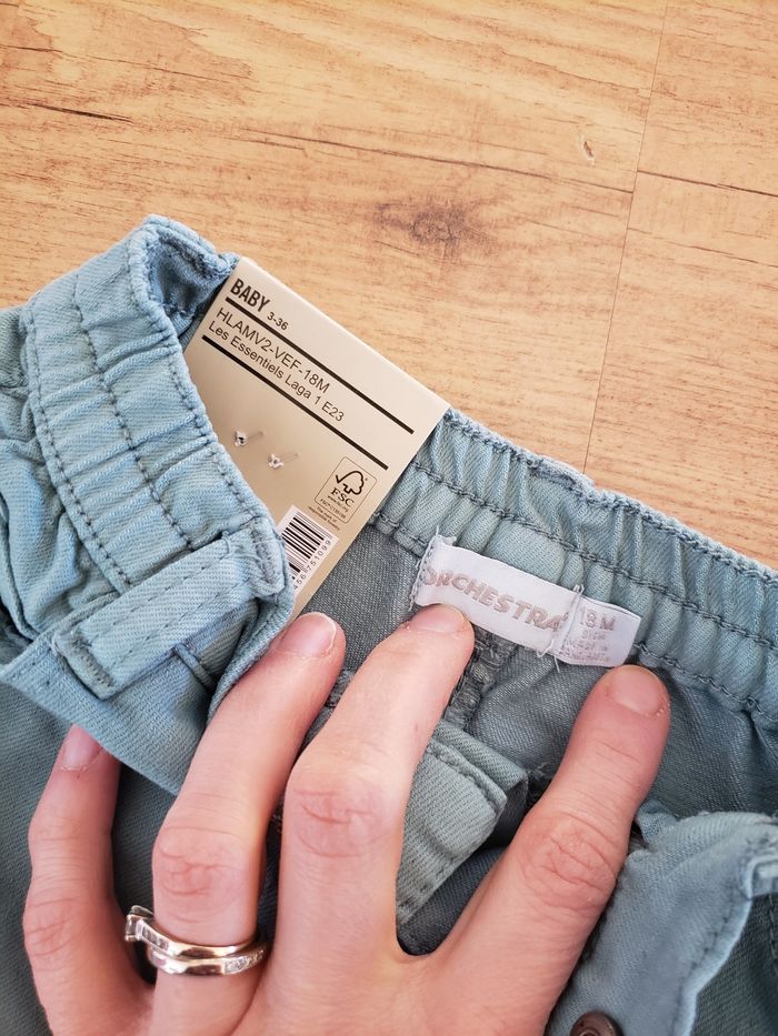 Jeans vert d'eau 18 mois Orchestra - photo numéro 5
