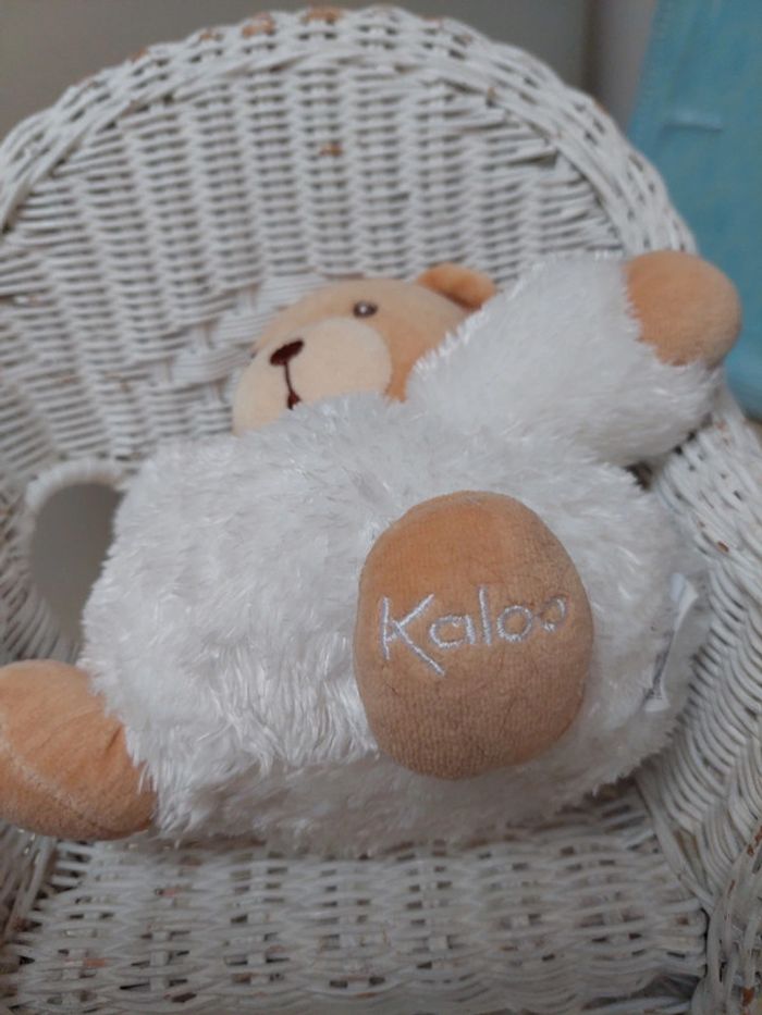 Kaloo - doudou ourson boule fourrure blanc - photo numéro 5