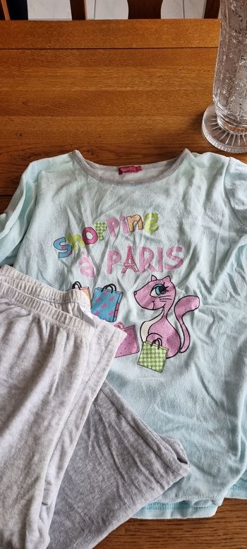 Lot de 2 bas de pyjama taille élastique + un haut manches longues taille 14 ans Tissaia 100% coton et matière chaude polaire le tout pour 3€