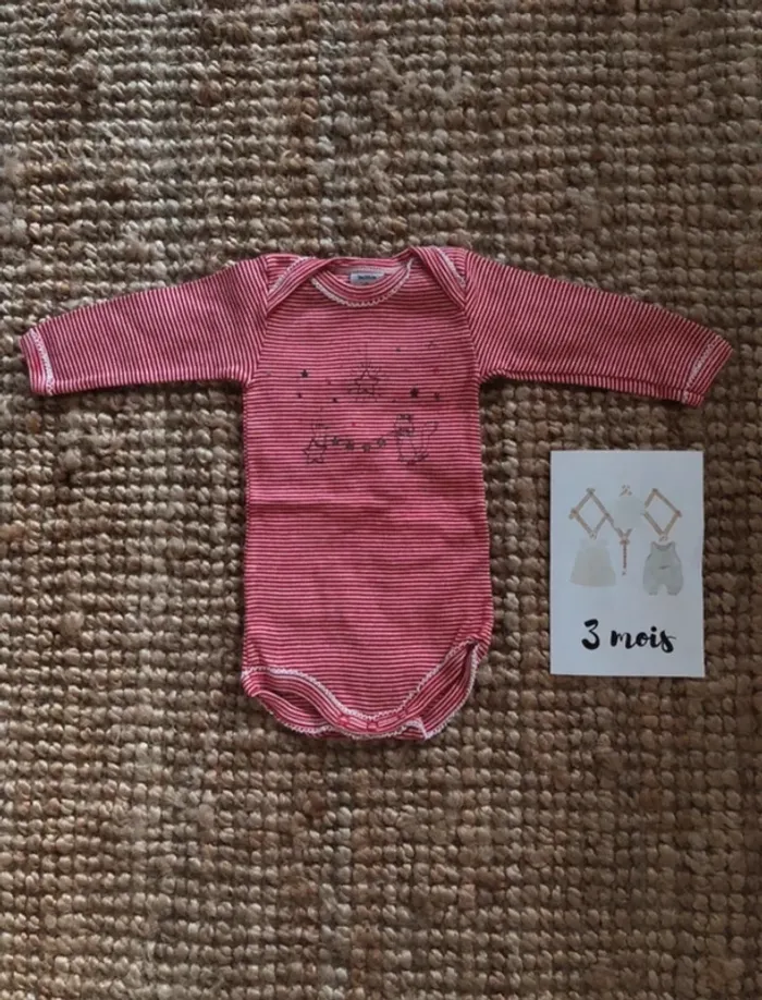 Body de Noël à rayures Petit Bateau