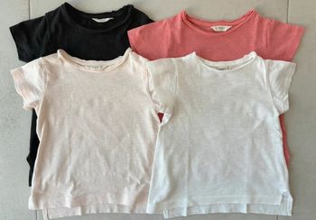 Lot de t shirt mango 3/4 ans comme neufs  Noir Blanc  Rose poudre Rose