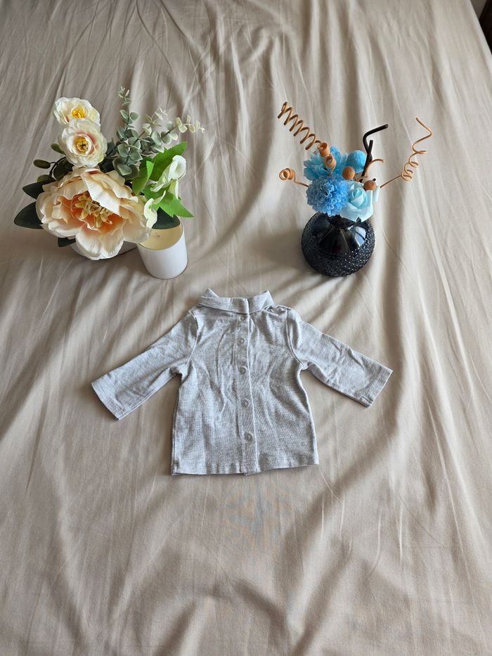 Kiabi Sous-pull Coton Gris Très bon état 1 mois 54 cm - photo numéro 2