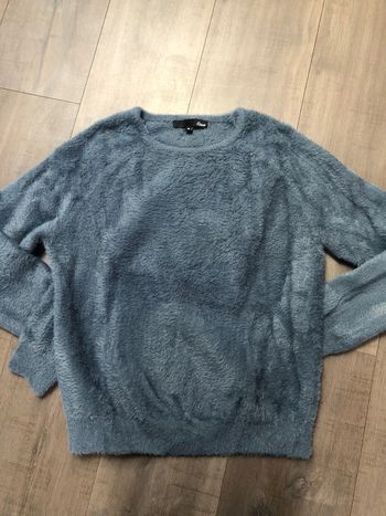 Pull col rond Etam bleu gris taille S duveteux