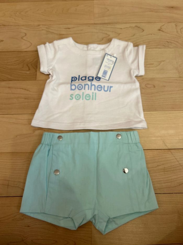 Ensemble short t-shirt Jacadi 1 mois