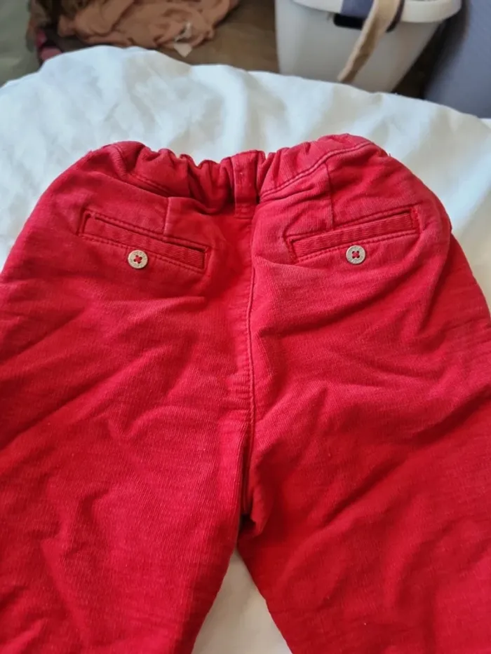 Pantalon réglable rouge 86cm - photo numéro 6
