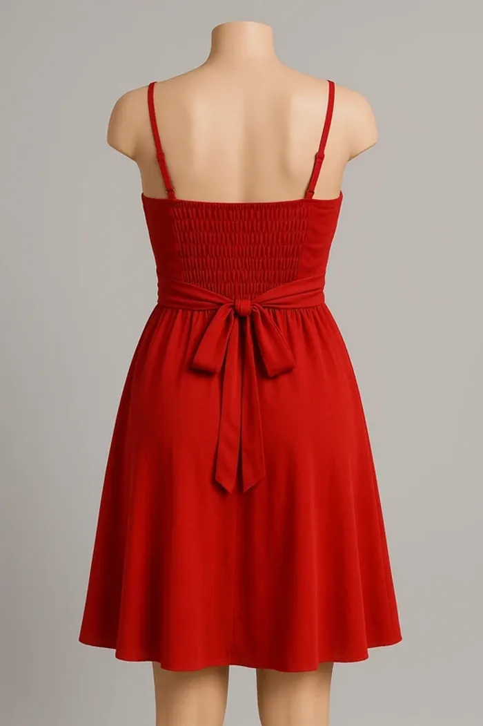 Robe rouge fluide - photo numéro 2