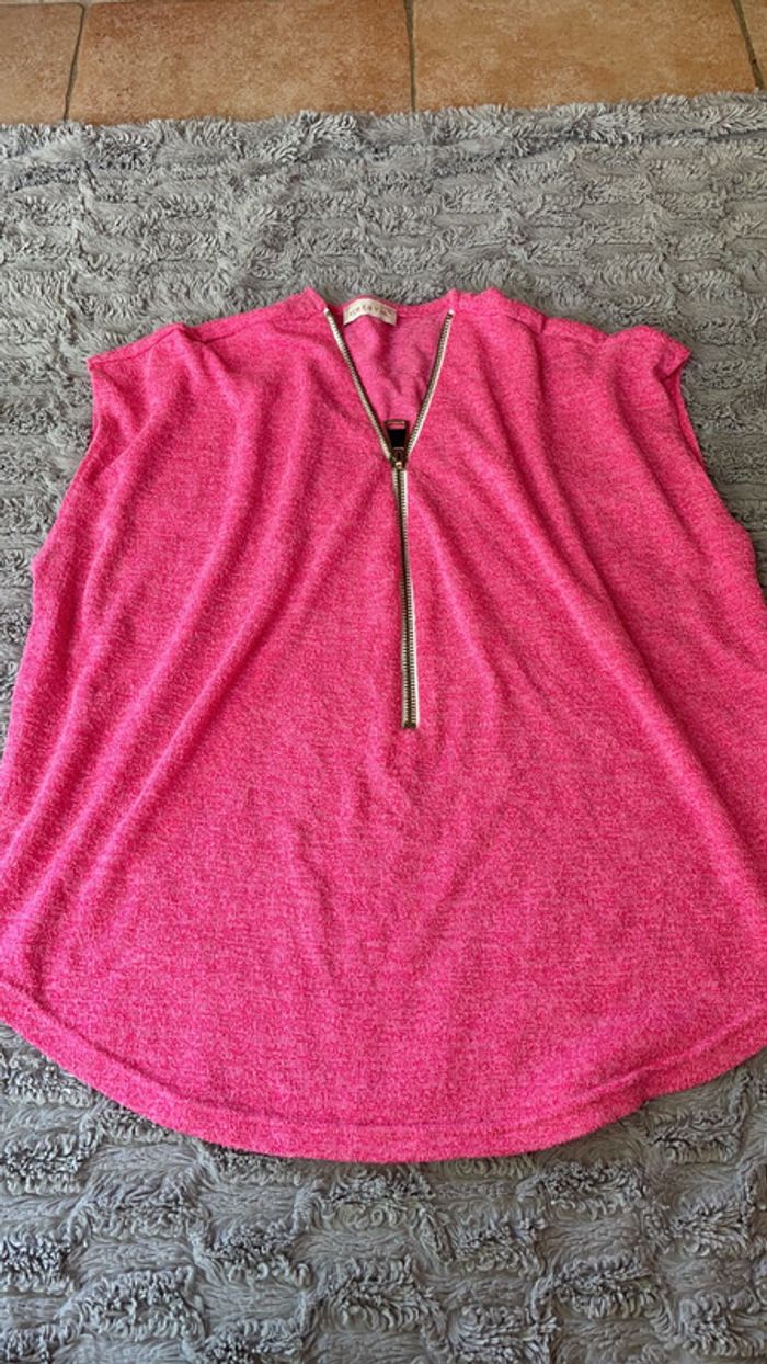 Haut rose zippe devant taille L