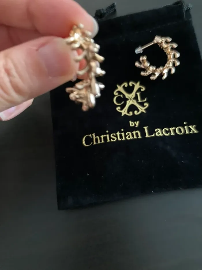 CxL by Christian Lacroix boucles d’oreilles dorées créoles originales - photo numéro 2