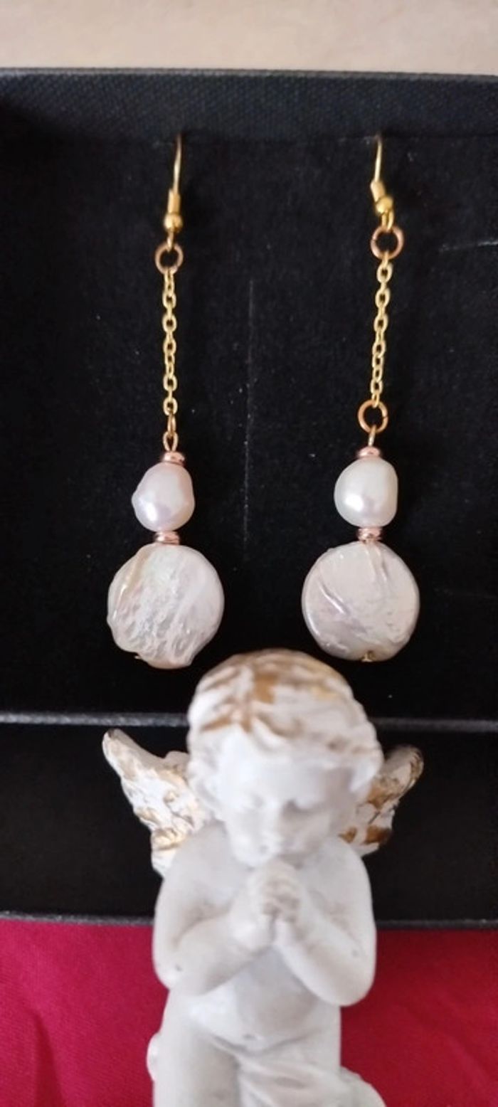 Boucles d'oreilles pendantes dorées - Style bohème chic, parfaites pour cadeaux et soirées - photo numéro 5