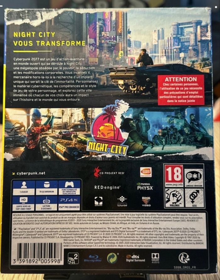 Cyberpunk 2077 Ps4 / complet - édition Day one - photo numéro 3