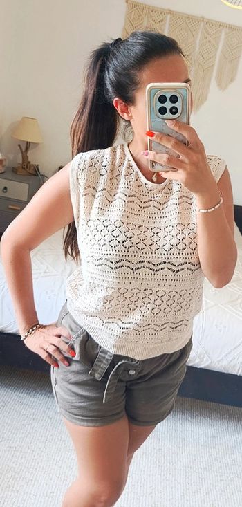 Débardeur top en maille Bonobo Instinct L beige crème