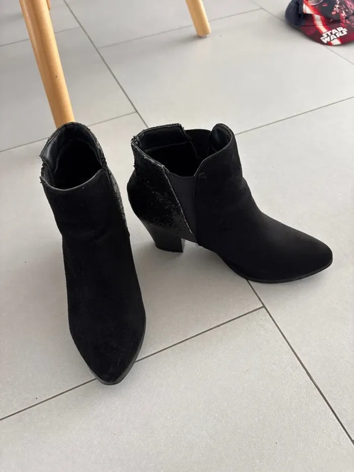 Bottines noires paillettes Cache Cache pointure 37 - photo numéro 3