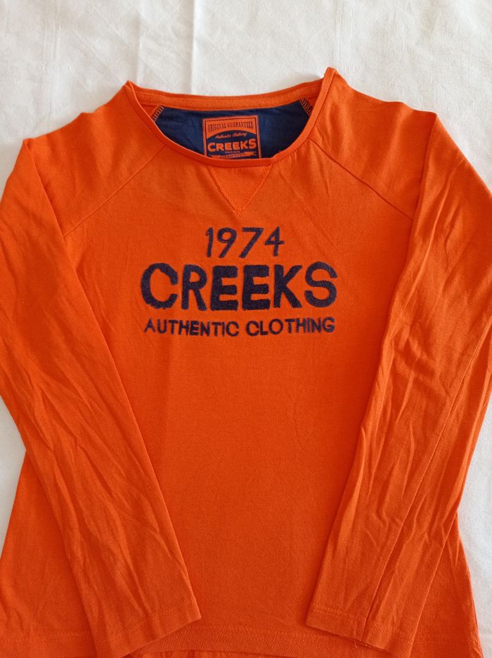 Pull manches longues couleur orange voir photos taille 8 ans marque . original .guaranteed .creeks - photo numéro 3