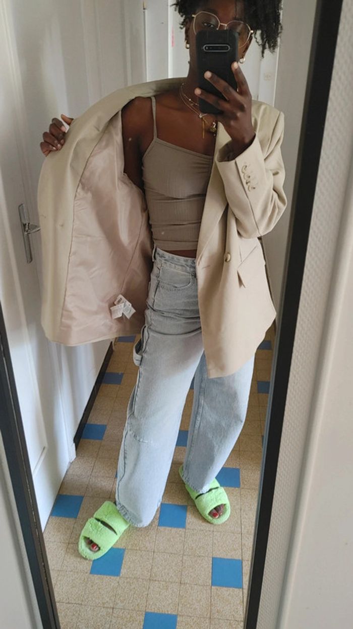 Veste blazer oversize épaulette vintage - photo numéro 11