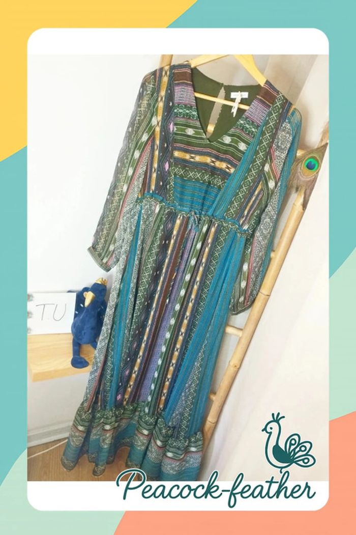 Robe longue neuve cache cache kaki TU