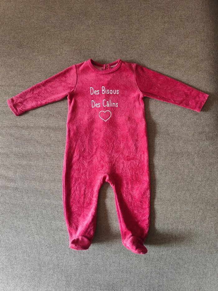Pyjama bébé velours 9 mois
