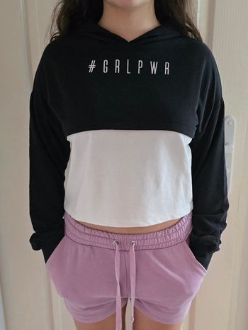 Sweat à capuche bicolore