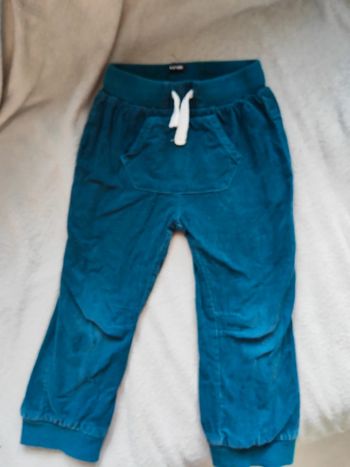 Pantalon 36 mois bleu canard velours