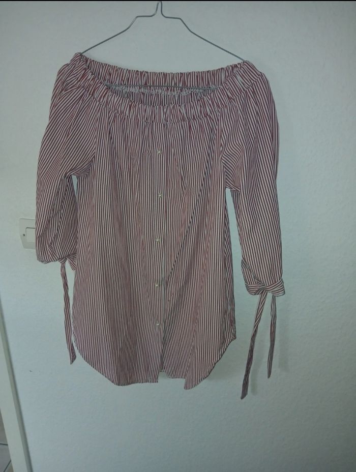 Blouse à rayures épaules dénudées – très confortable !
