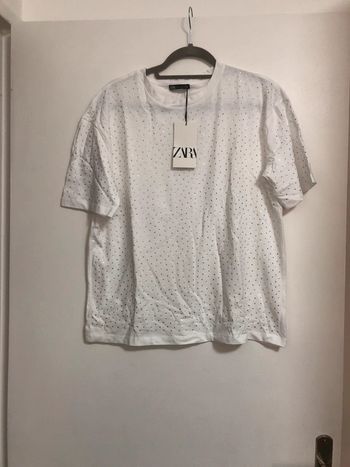 Superbe beau t-shirt à strass Zara neuf avec étiquette taille M