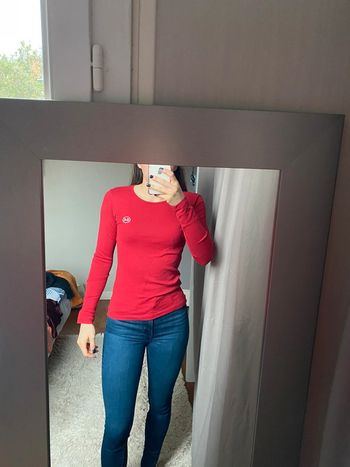Tee shirt manche longue bordeaux