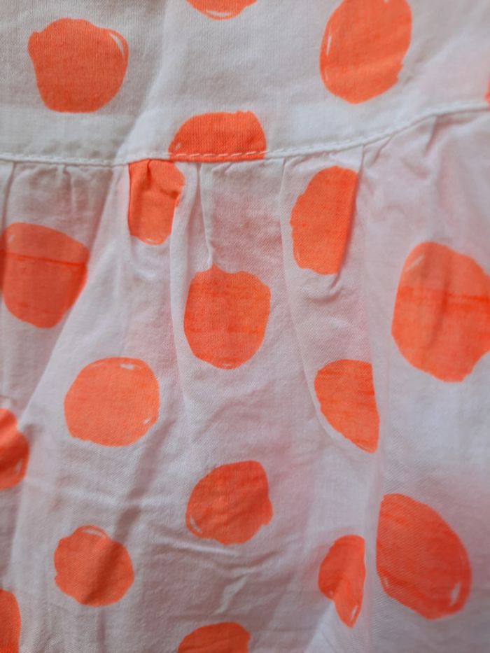 Magnifoque robe d'été Bóboli, 18 mois, blanche à gros poids orange fluo - photo numéro 3